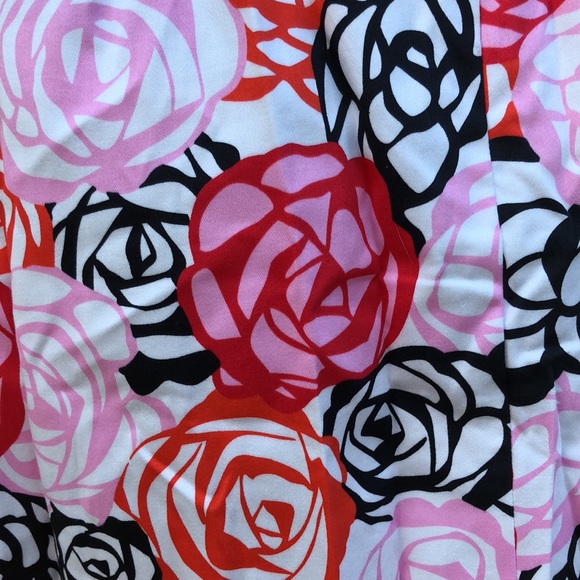 Coldwater Creek midi red/pink/white floral print - Picture 4 of 8